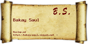 Bakay Saul névjegykártya